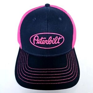 NEW Peterbilt Motors Blue & Pink Trucker Hat Mesh Embroidered Breast Cancer 1623
